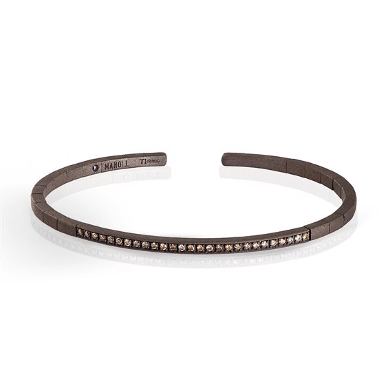 Bracciale Mano-J. Uomo Loop in Titanio Diamante Brown 0.27 Ct SPRBRT27BROWBR_19 - SPRBRT27BROWBR_19